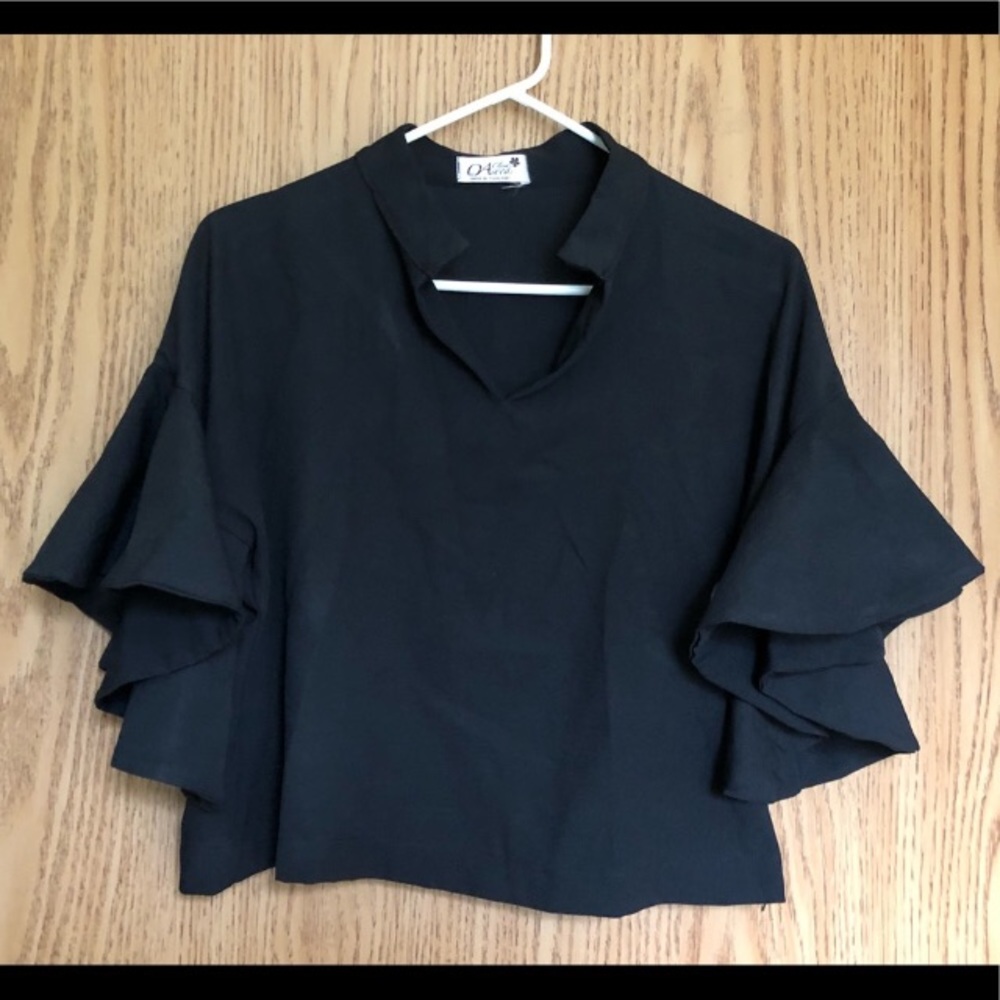 Reserve EUC Bell Sleeves Top Blouse Shirt + Zara
